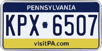 PA license plate KPX6507