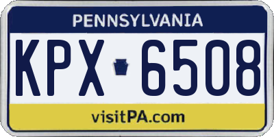 PA license plate KPX6508