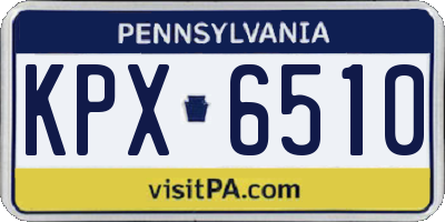 PA license plate KPX6510