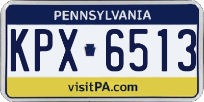 PA license plate KPX6513