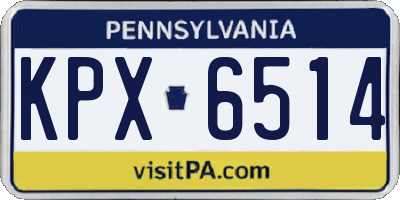 PA license plate KPX6514