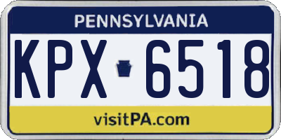PA license plate KPX6518