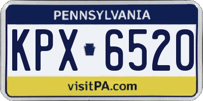 PA license plate KPX6520