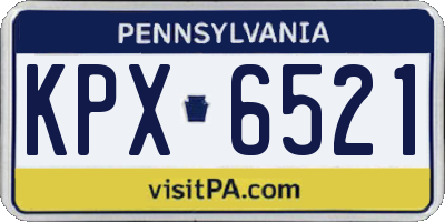 PA license plate KPX6521