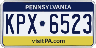 PA license plate KPX6523