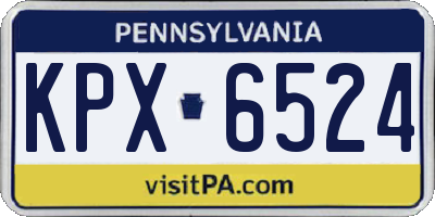 PA license plate KPX6524