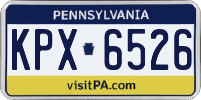 PA license plate KPX6526