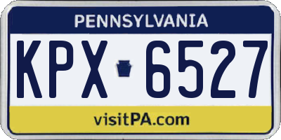 PA license plate KPX6527