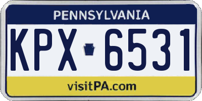 PA license plate KPX6531