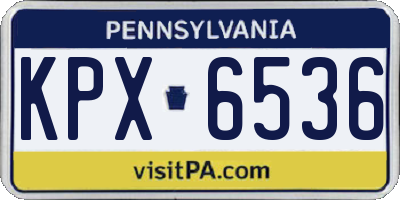 PA license plate KPX6536