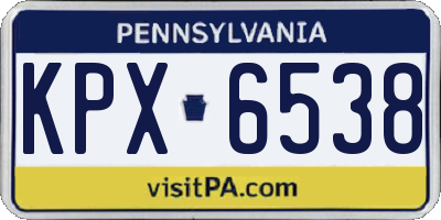 PA license plate KPX6538