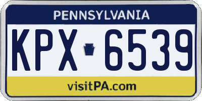 PA license plate KPX6539