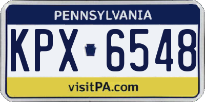 PA license plate KPX6548