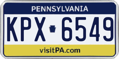 PA license plate KPX6549