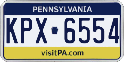PA license plate KPX6554