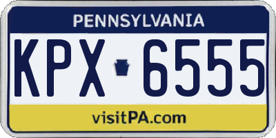 PA license plate KPX6555