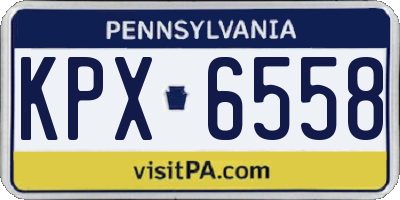 PA license plate KPX6558