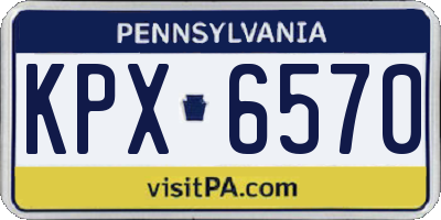 PA license plate KPX6570