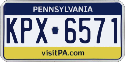 PA license plate KPX6571