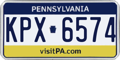PA license plate KPX6574