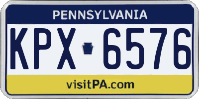 PA license plate KPX6576