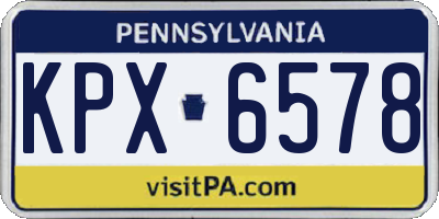 PA license plate KPX6578
