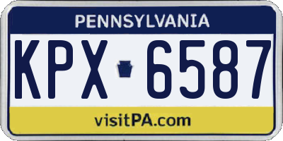 PA license plate KPX6587