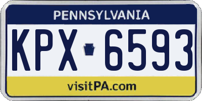 PA license plate KPX6593