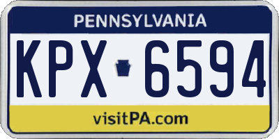 PA license plate KPX6594