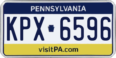 PA license plate KPX6596