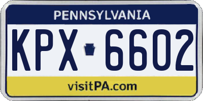 PA license plate KPX6602