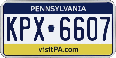 PA license plate KPX6607