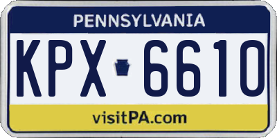 PA license plate KPX6610