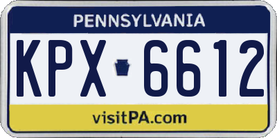 PA license plate KPX6612