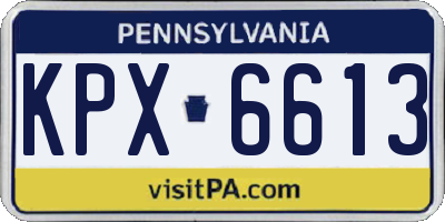 PA license plate KPX6613