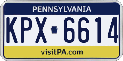 PA license plate KPX6614