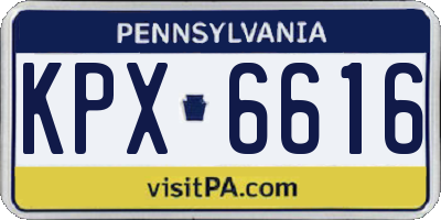 PA license plate KPX6616