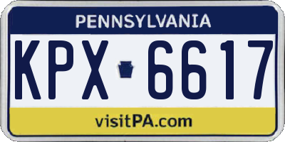 PA license plate KPX6617