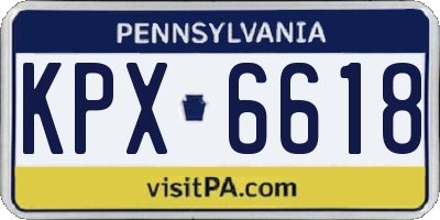 PA license plate KPX6618