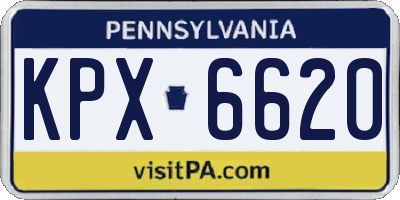 PA license plate KPX6620