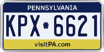 PA license plate KPX6621