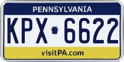 PA license plate KPX6622