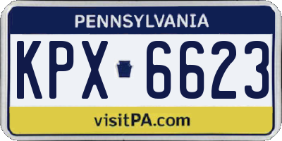 PA license plate KPX6623
