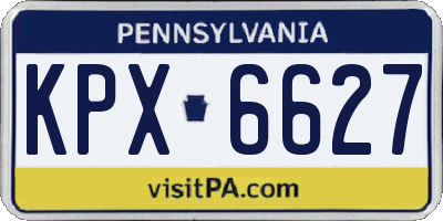 PA license plate KPX6627