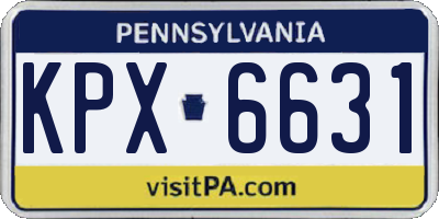 PA license plate KPX6631