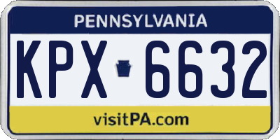 PA license plate KPX6632