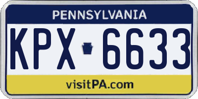 PA license plate KPX6633