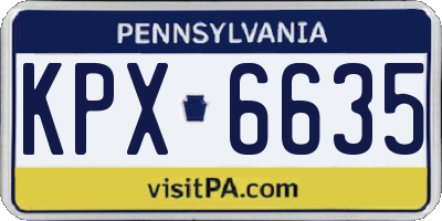 PA license plate KPX6635