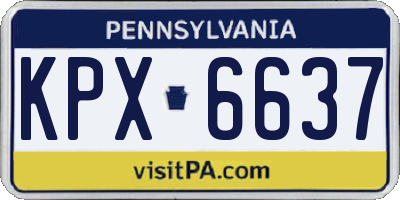 PA license plate KPX6637