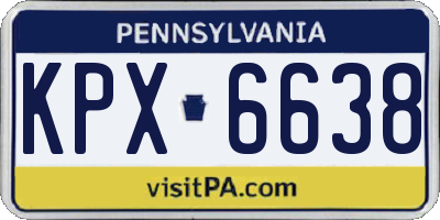 PA license plate KPX6638